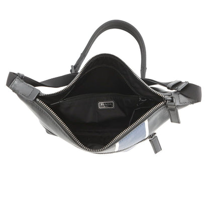 Prada Shoulder Bag Triangle Logo Leather Black — view 5