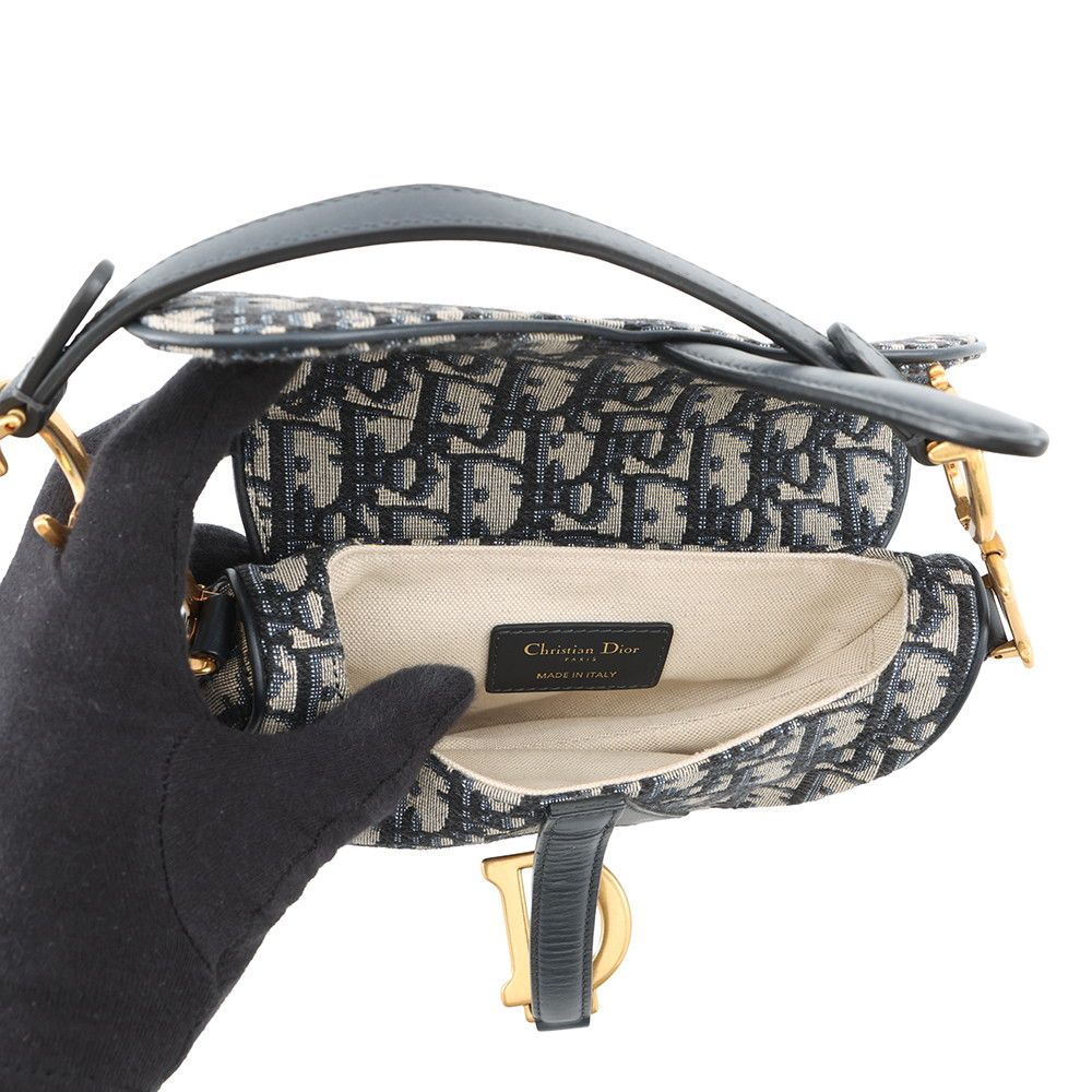 Dior Oak Saddle Bag Mini Canvas Trotter — view 6