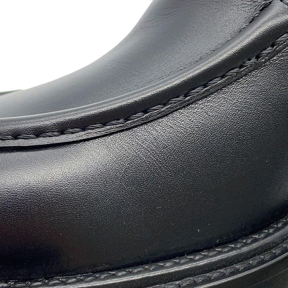 Chanel Loafers CC Logo Leather 37.5 Shoes Black — view 5
