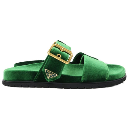 Prada Velvet Slide Sandals — view 4