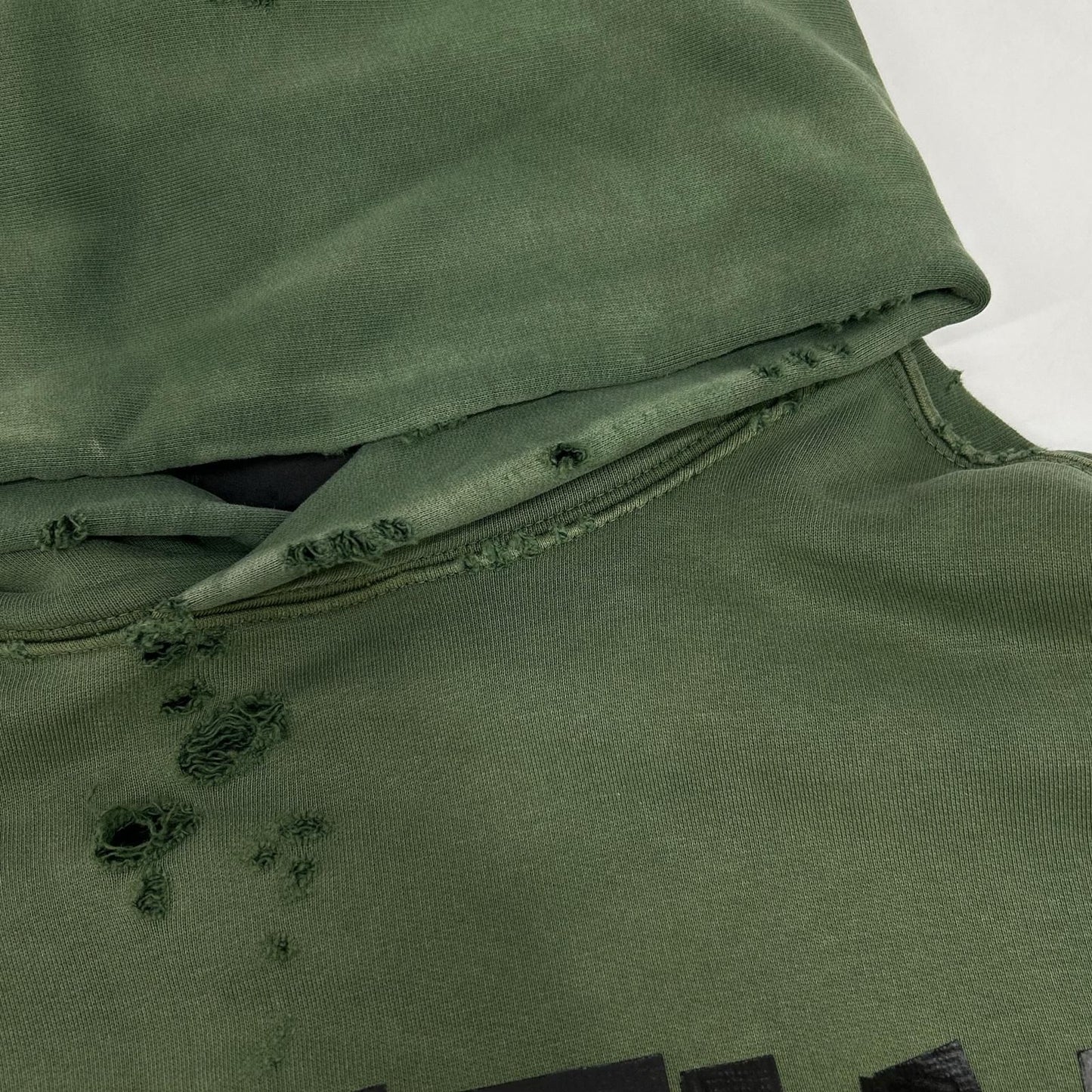 Balenciaga Khaki Tape Type Ripped Pocket Hoodie — view 7