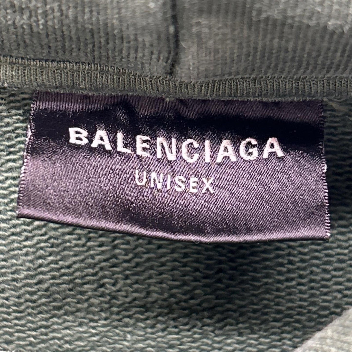 Balenciaga Khaki Tape Type Ripped Pocket Hoodie — view 3