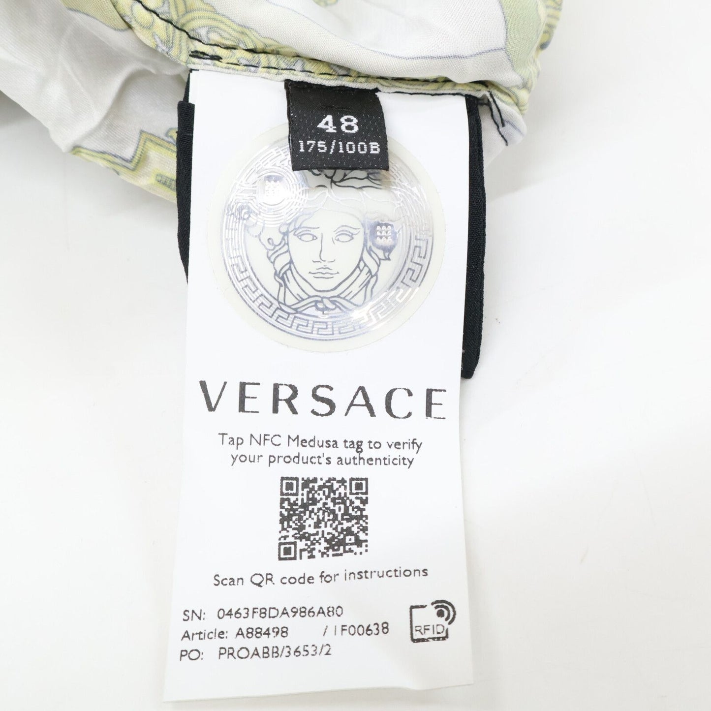 Versace Gianni Medusa Button Animal Baroque Bow Tie Dress — view 5