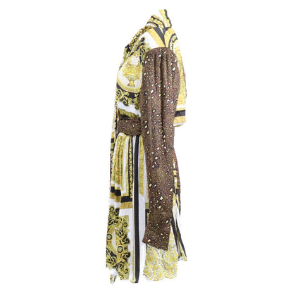 Versace Gianni Medusa Button Animal Baroque Bow Tie Dress — view 3