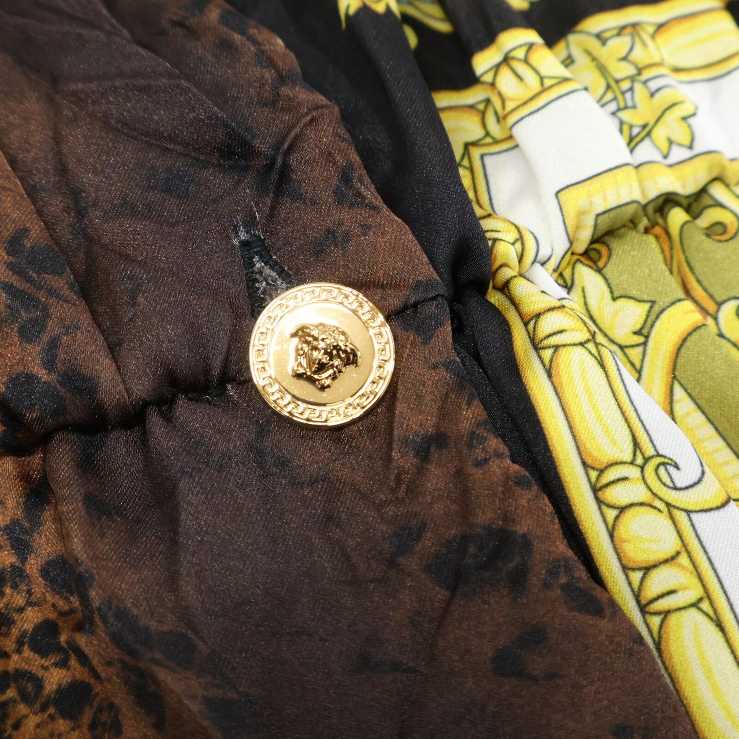 Versace Gianni Medusa Button Animal Baroque Bow Tie Dress — view 7