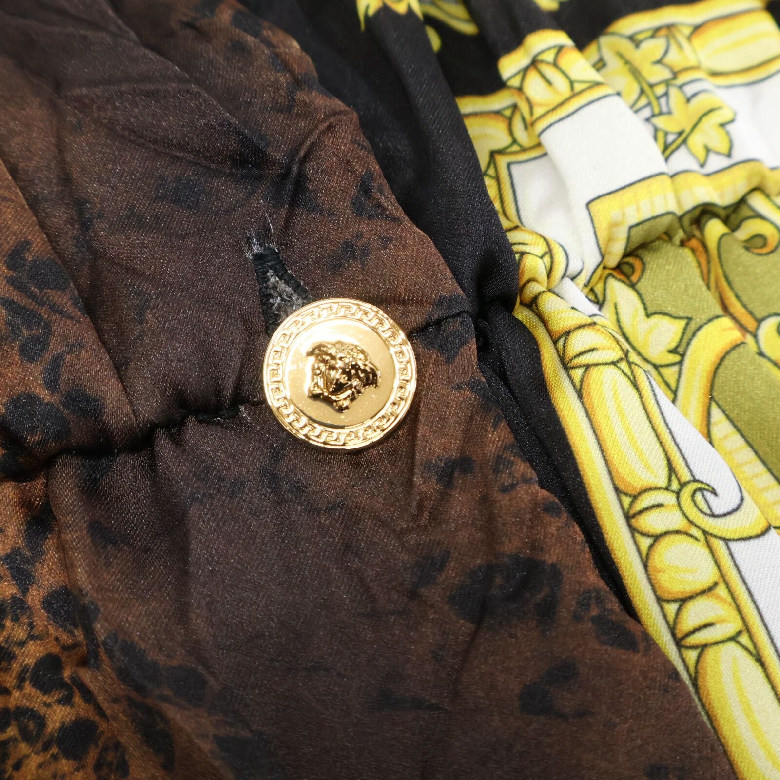 Versace Gianni Medusa Button Animal Baroque Bow Tie Dress — view 7