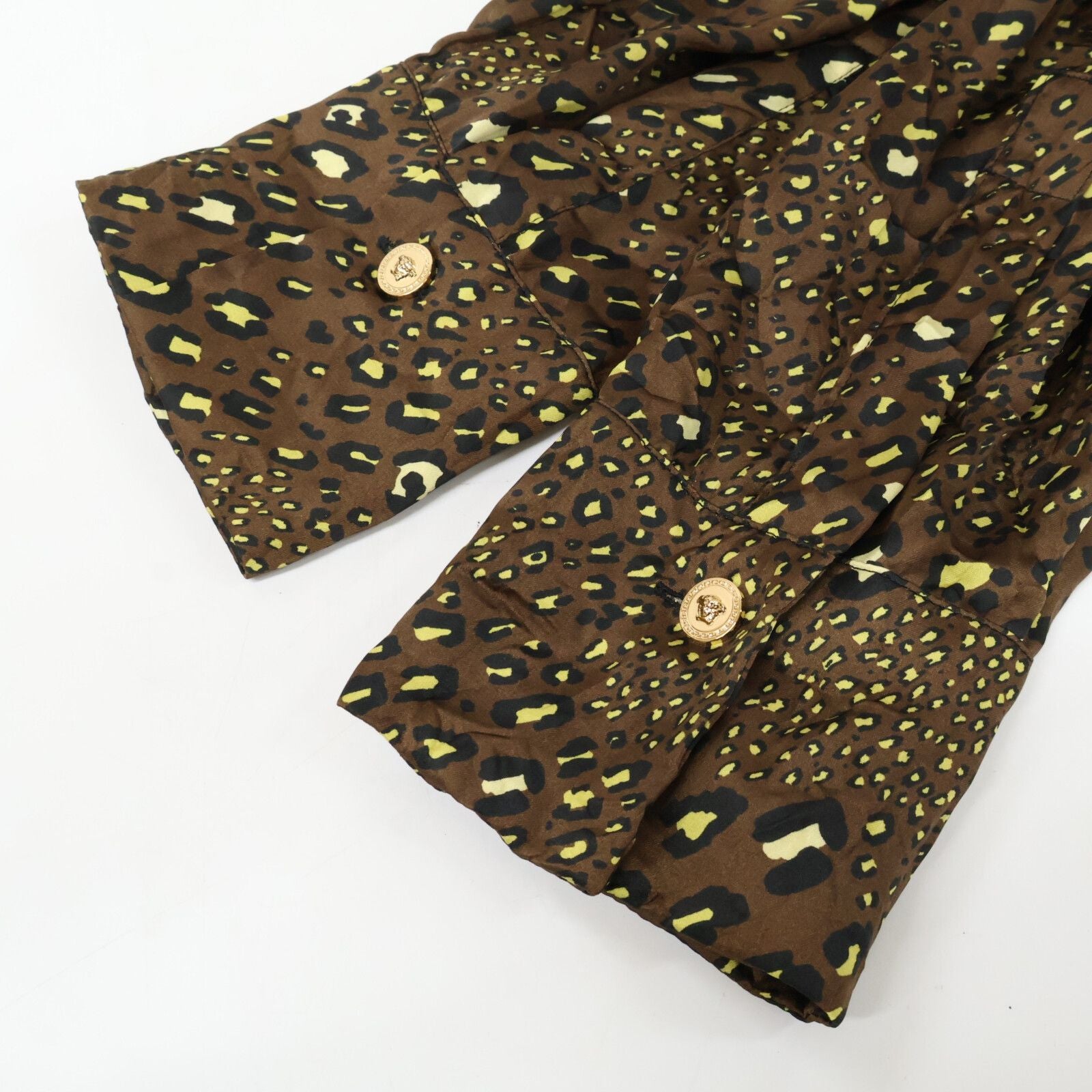 Versace Gianni Medusa Button Animal Baroque Bow Tie Dress — view 8