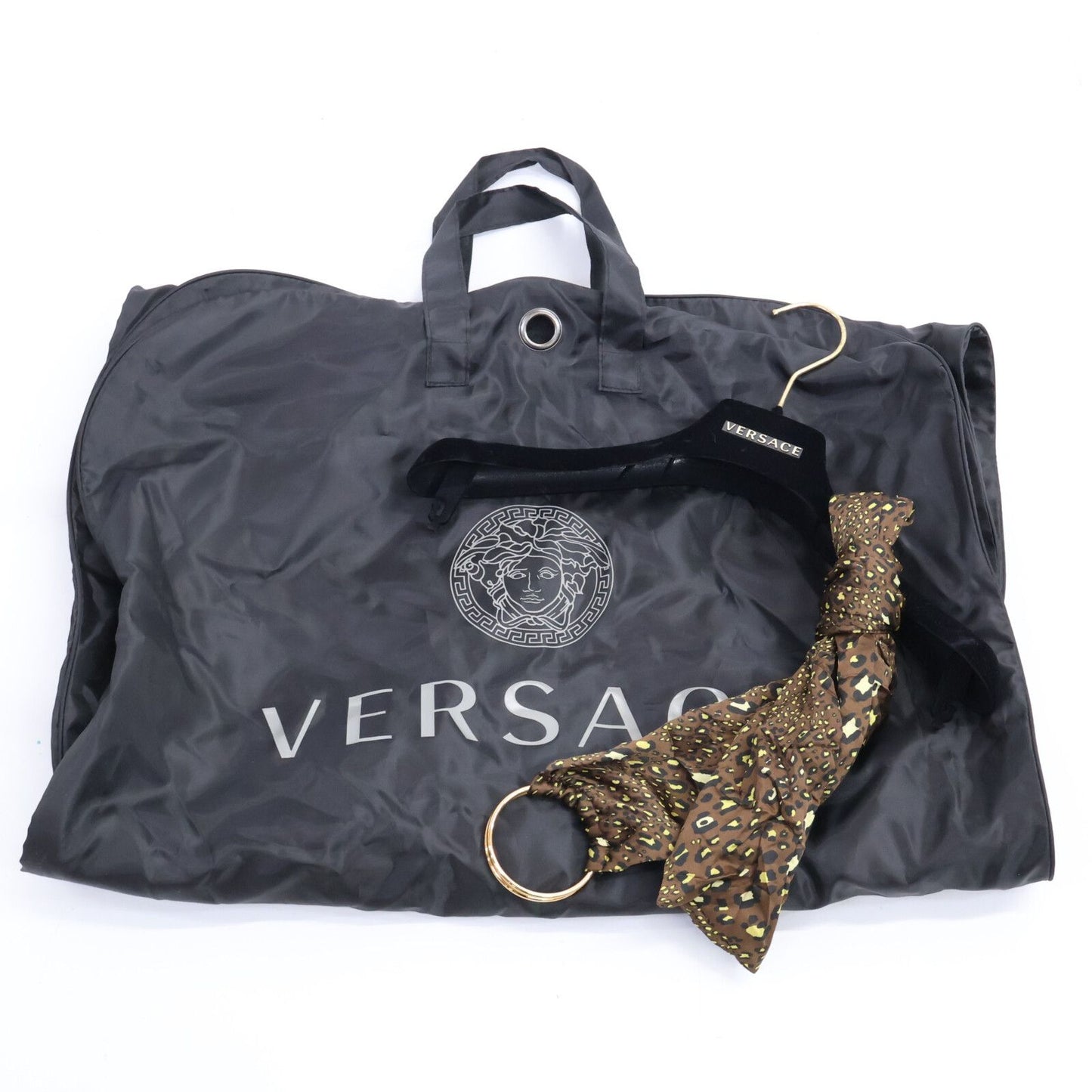 Versace Gianni Medusa Button Animal Baroque Bow Tie Dress — view 9
