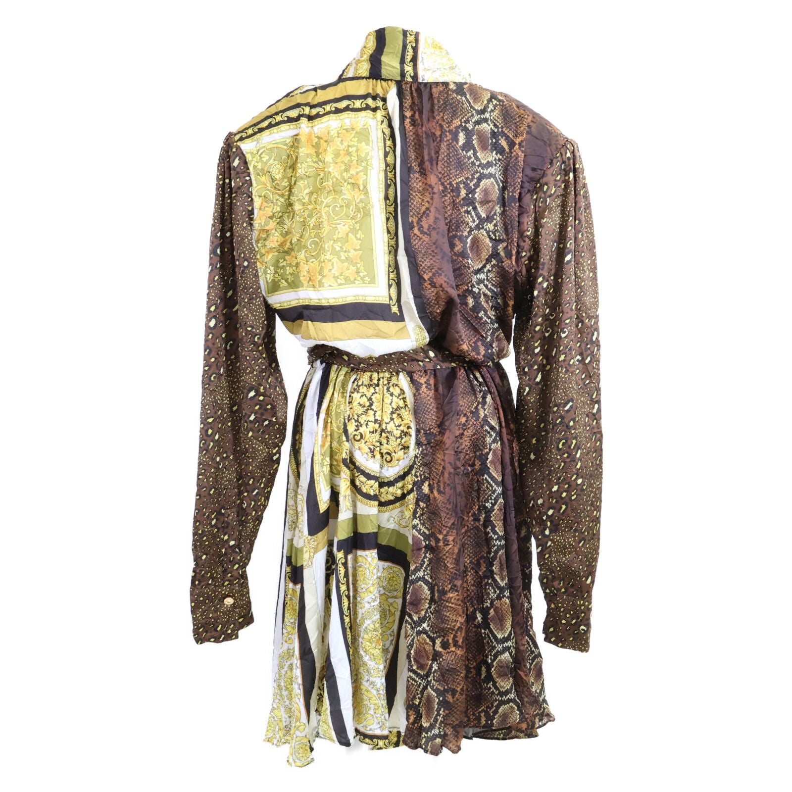 Versace Gianni Medusa Button Animal Baroque Bow Tie Dress — view 2