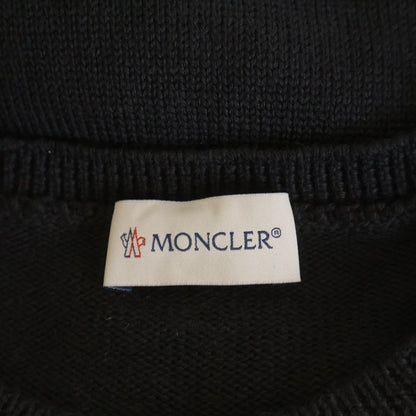 Moncler Logo Jacquard Crew Neck Long Sleeve Pullover Sweater White Black — view 7