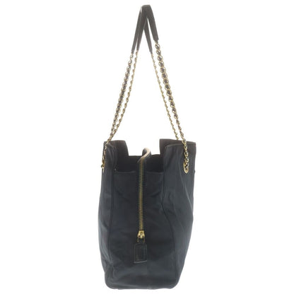 Prada Chain Tote Black Tessuto Gold — view 3