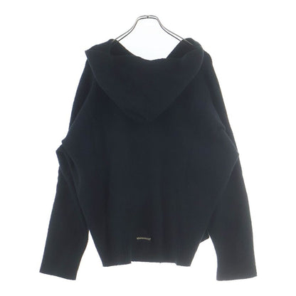 Chrome Hearts Not Calf Hair Leather Cross Patch Knit Pullover Hoodie Not Black
