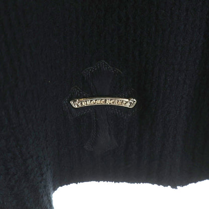 Chrome Hearts Not Calf Hair Leather Cross Patch Knit Pullover Hoodie Not Black — view 4