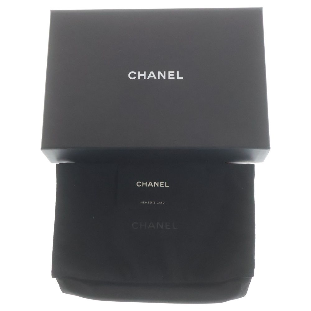 Chanel CC Logo Chain Shoulder Bag Wallet Black Caviar Leather Silver — view 6