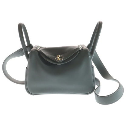 Hermes Lindy Mini Vert Mangrove Swift 2-Way Bag Electrum