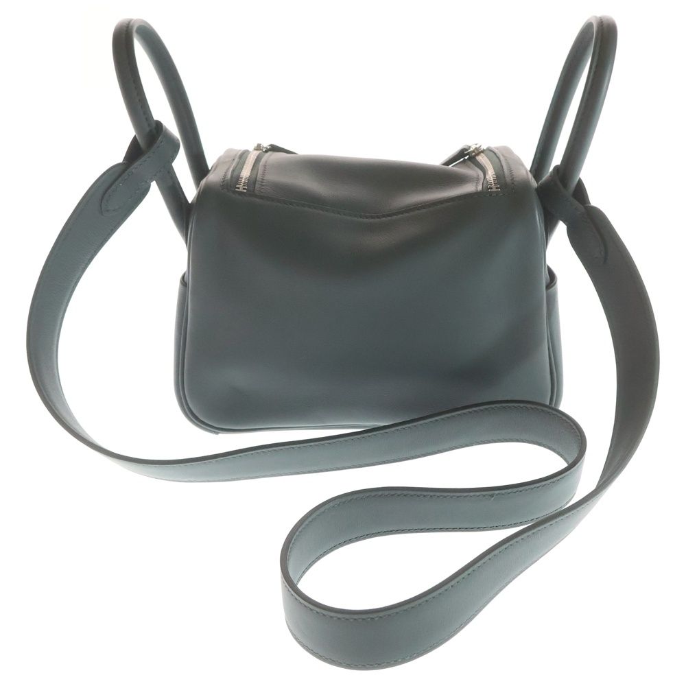 Hermes Lindy Mini Vert Mangrove Swift 2-Way Bag Electrum — view 2