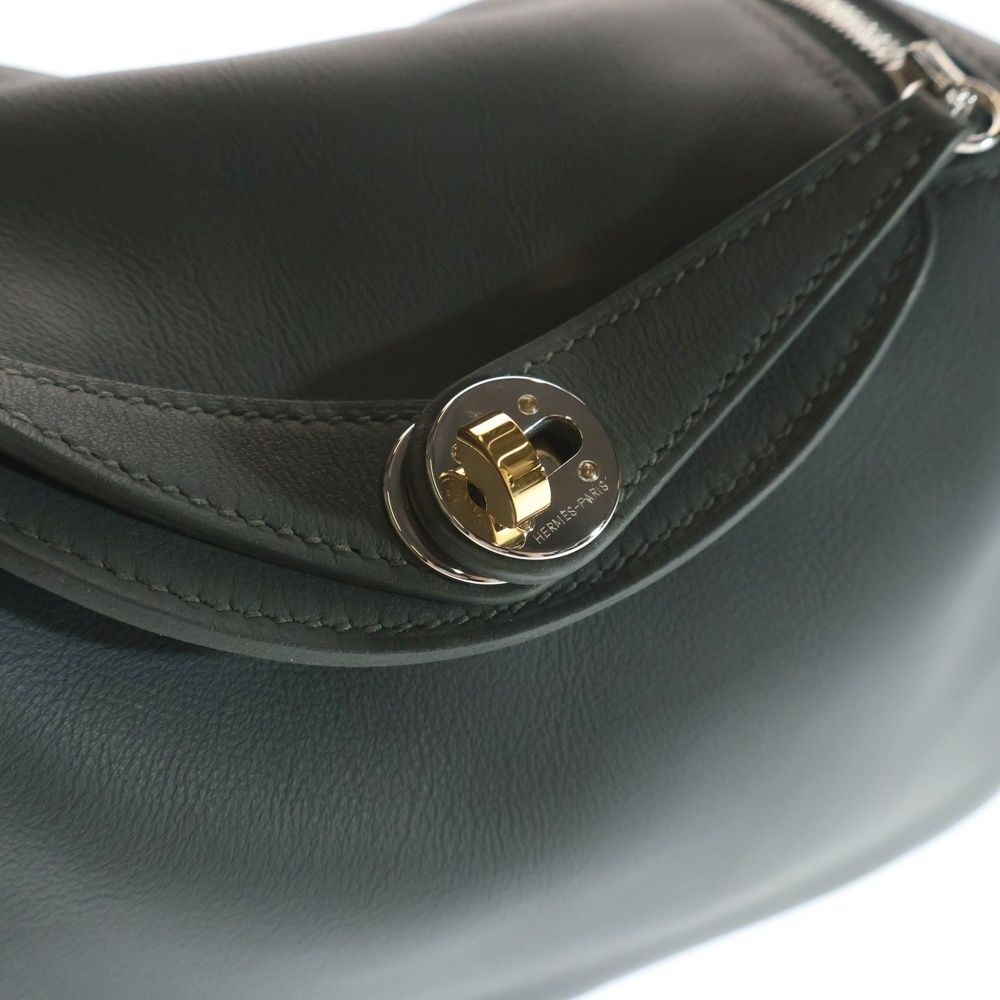 Hermes Lindy Mini Vert Mangrove Swift 2-Way Bag Electrum — view 5
