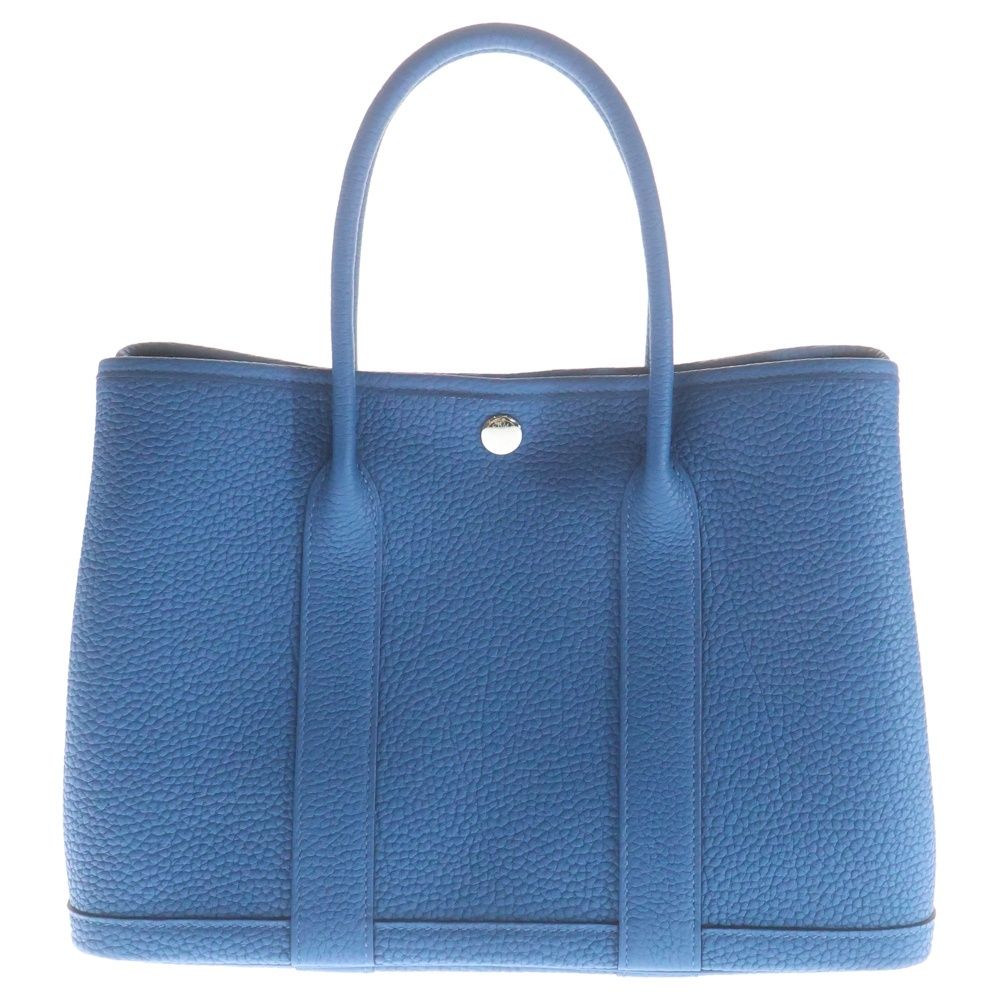 Hermes Garden Party TPM Blue Utourmer Negonda Handbag Silver — view 2