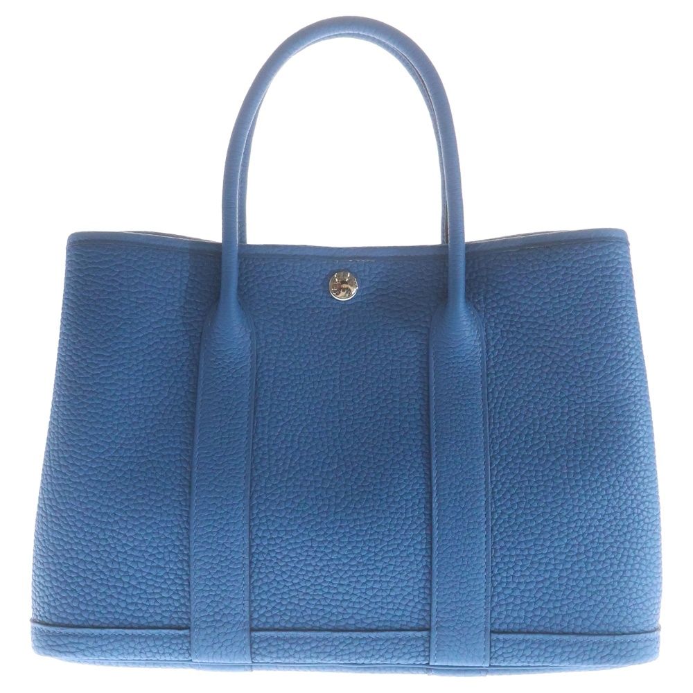 Hermes Garden Party TPM Blue Utourmer Negonda Handbag Silver