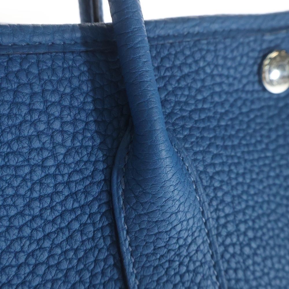 Hermes Garden Party TPM Blue Utourmer Negonda Handbag Silver — view 5