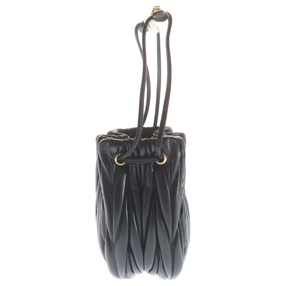 Miu Miu Matelasse Bucket Mini Bag Black Nappa Leather Gold — view 3