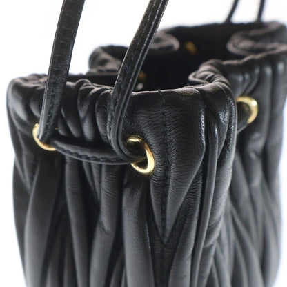 Miu Miu Matelasse Bucket Mini Bag Black Nappa Leather Gold — view 5