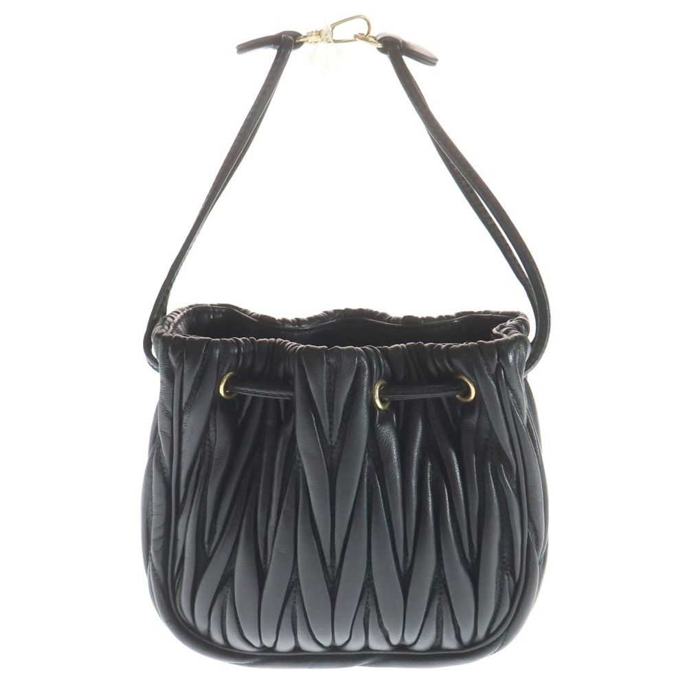 Miu Miu Matelasse Bucket Mini Bag Black Nappa Leather Gold — view 2