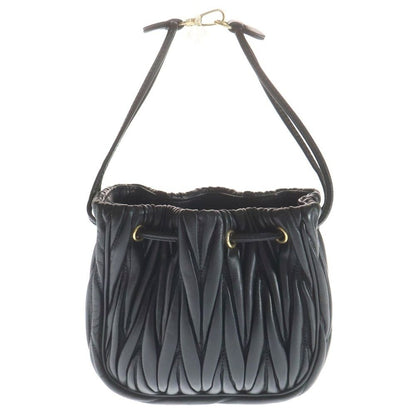 Miu Miu Matelasse Bucket Mini Bag Black Nappa Leather Gold — view 2