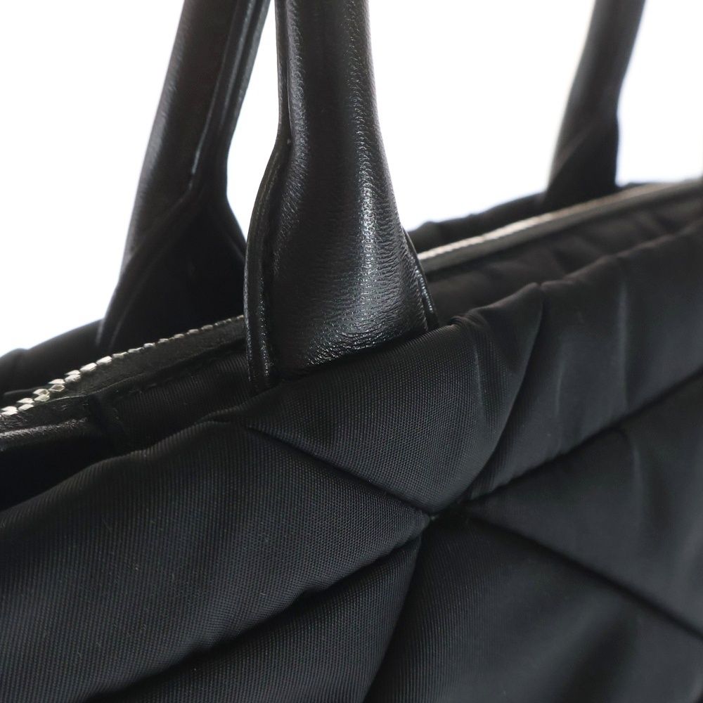Prada Ri Nylon Midi Ampadet 2-Way Shoulder Bag Black Leather Silver — view 5