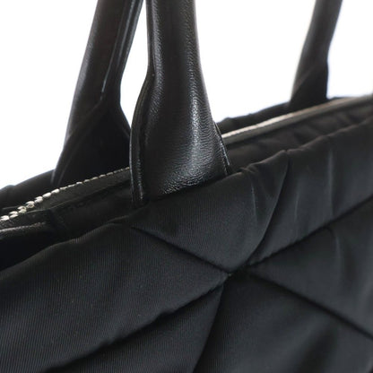 Prada Ri Nylon Midi Ampadet 2-Way Shoulder Bag Black Leather Silver — view 5
