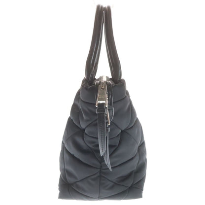 Prada Ri Nylon Midi Ampadet 2-Way Shoulder Bag Black Leather Silver — view 3