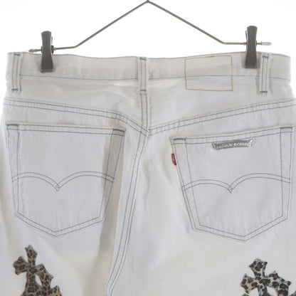 Chrome Hearts Vntg Jean Wht Red Tab Washed Pants with Cross Patch — view 4