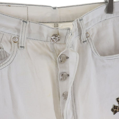 Chrome Hearts Vntg Jean Wht Red Tab Washed Pants with Cross Patch — view 6