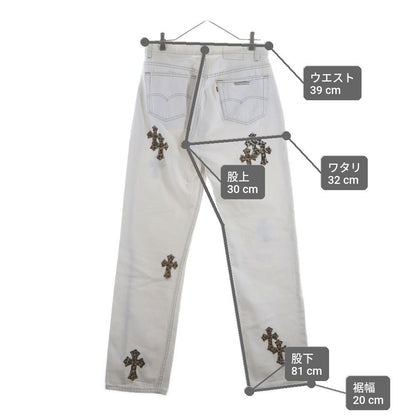 Chrome Hearts Vntg Jean Wht Red Tab Washed Pants with Cross Patch — view 9