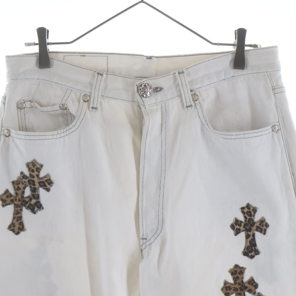 Chrome Hearts Vntg Jean Wht Red Tab Washed Pants with Cross Patch — view 3