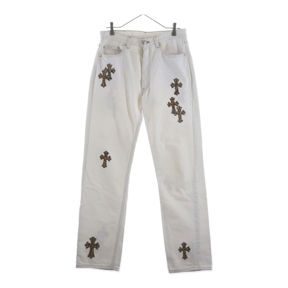 Chrome Hearts Vntg Jean Wht Red Tab Washed Pants with Cross Patch