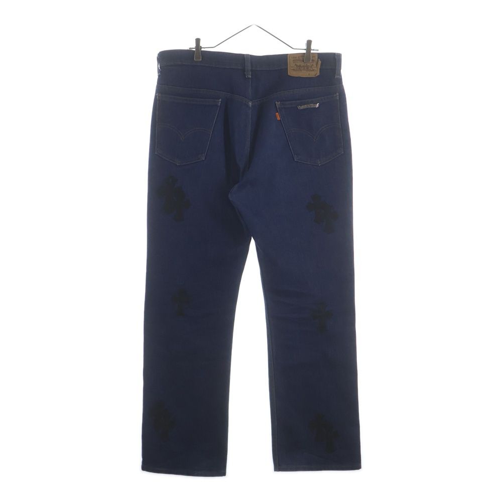Chrome Hearts Levi's Vntg Blu Orng Tab 517 Washed Denim Pants with Cross Patch — view 2