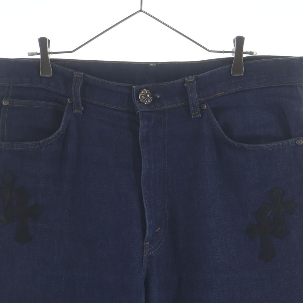 Chrome Hearts Levi's Vntg Blu Orng Tab 517 Washed Denim Pants with Cross Patch — view 3