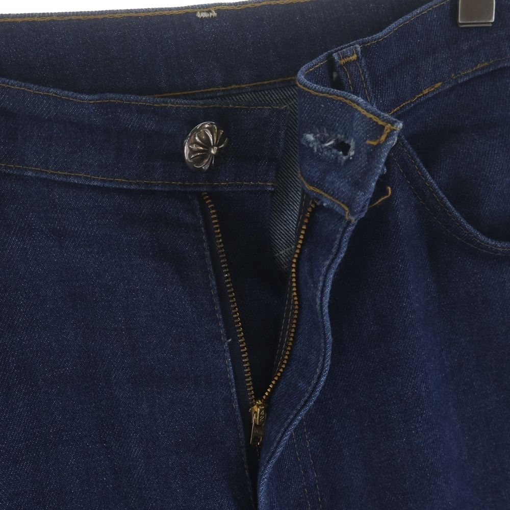 Chrome Hearts Levi's Vntg Blu Orng Tab 517 Washed Denim Pants with Cross Patch — view 6