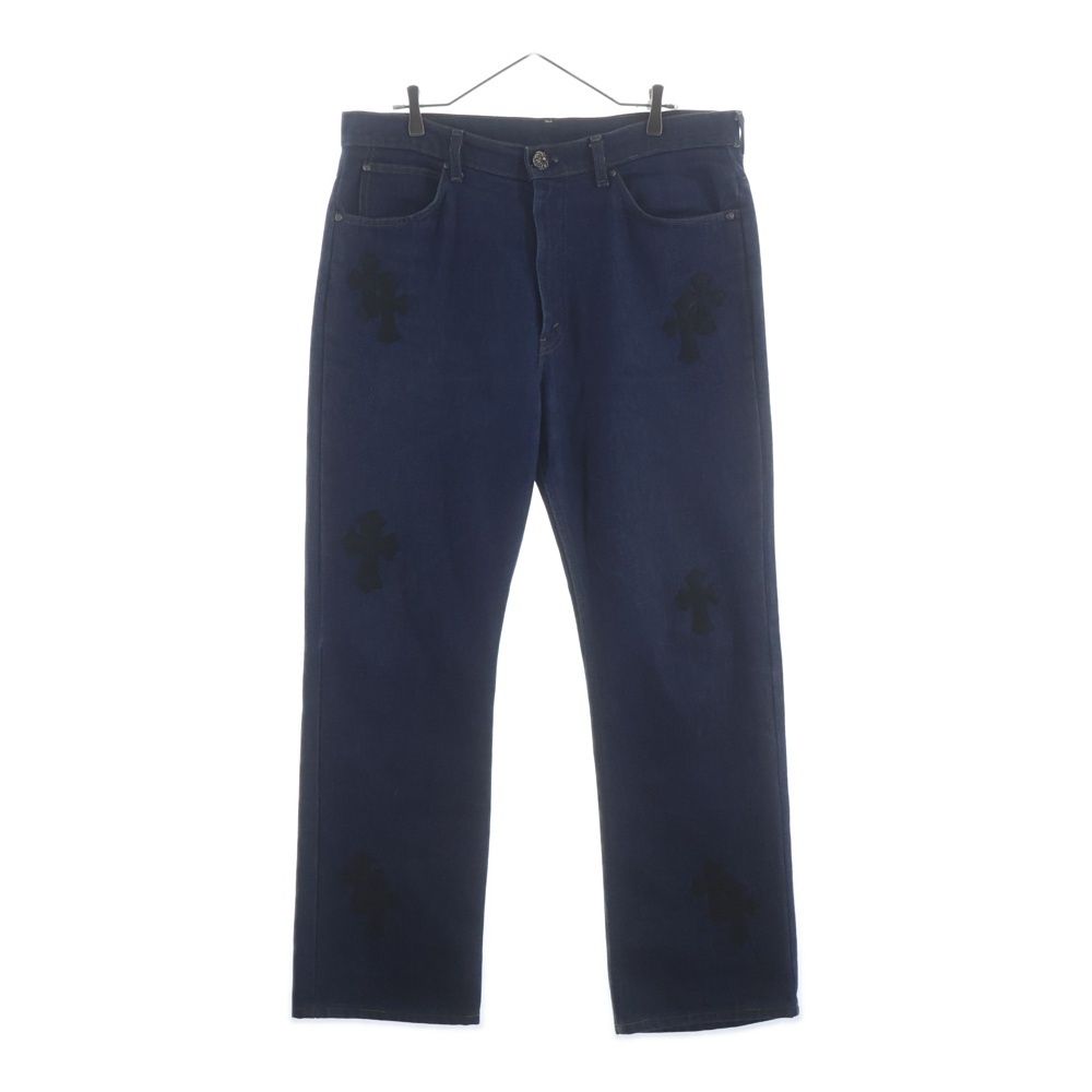 Chrome Hearts Levi's Vntg Blu Orng Tab 517 Washed Denim Pants with Cross Patch
