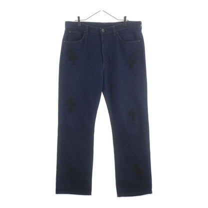 Chrome Hearts Levi's Vntg Blu Orng Tab 517 Washed Denim Pants with Cross Patch