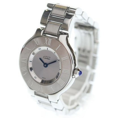 Cartier Must 21 Silver Dial SS Quartz Stainless Steel Watch — view 4