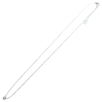 Cartier Solitaire Diamond Necklace Pendant Chain Silver — view 2