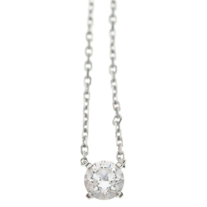 Cartier Solitaire Diamond Necklace Pendant Chain Silver — view 3