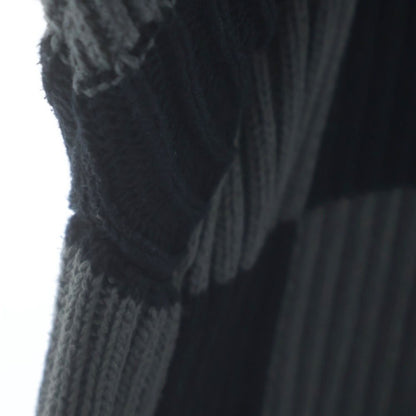 Balenciaga Check Cotton Knit Sweater Black Gray — view 5