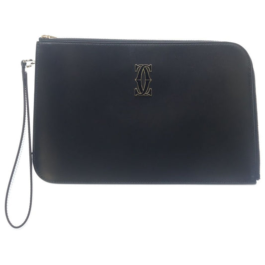 Cartier Double C de Cartier Clutch with Flap Handbag Black