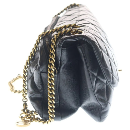 Chanel Quilted Shoulder Bag Black Lambskin Bag Gold Slide Adjuster Star — view 3