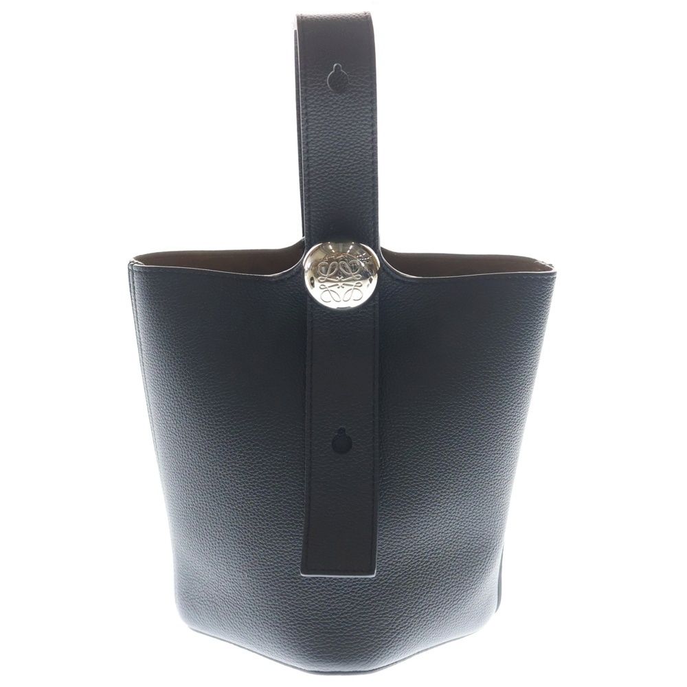 Loewe Pebble Shoulder Bag Black Leather Silver