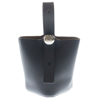 Loewe Pebble Shoulder Bag Black Leather Silver
