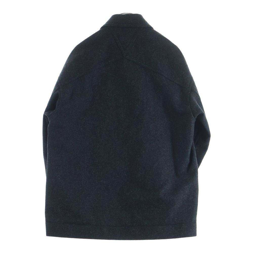 Bottega Veneta Wool Front Multi Pocket Stainless Steel Coat Jacket Dark Gray — view 2